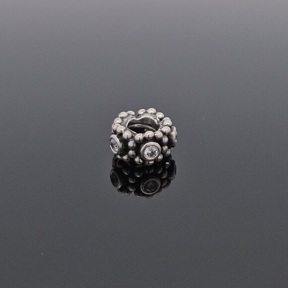 Pandora 925 Sterling Silver Clear Crystal Her Majesty Spacer Charm Bead - Picture 2 of 6